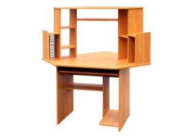 Угловой компьютерный стол (Вишня Оксфорд) в Енисейске - enisejsk.katalogmebeli.com | фото 1