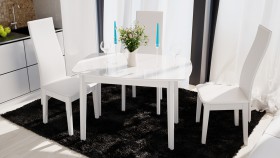 Стол обеденный «Портофино» (Белый глянец/Стекло белое) в Енисейске - enisejsk.katalogmebeli.com | фото