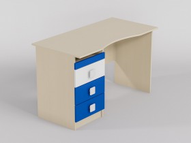 Стол (столешница с выемкой) Скай люкс (Синий/Белый/корпус Клен) в Енисейске - enisejsk.katalogmebeli.com | фото