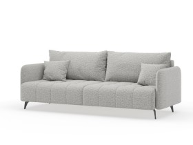 Валериан диван трёхместный прямой Светло-серый, ткань RICO FLEX 108 в Енисейске - enisejsk.katalogmebeli.com | фото 1