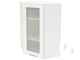 Угловой шкаф со стеклом Валерия-М ШВУС-599 (Белый глянец/Белый/верхний/высокий) в Енисейске - enisejsk.katalogmebeli.com | фото